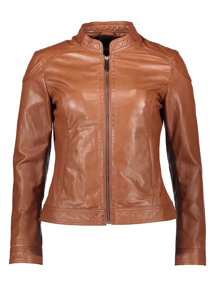 Lederjacke in Hellbraun