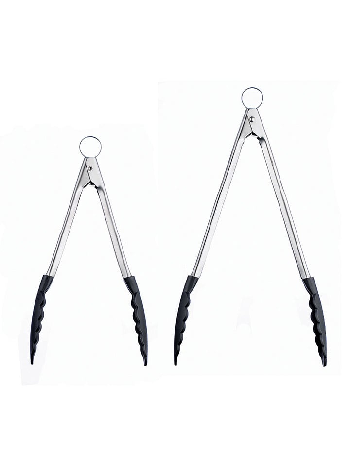 Küchenzange in Silber/ Schwarz - (L)40,6 cm