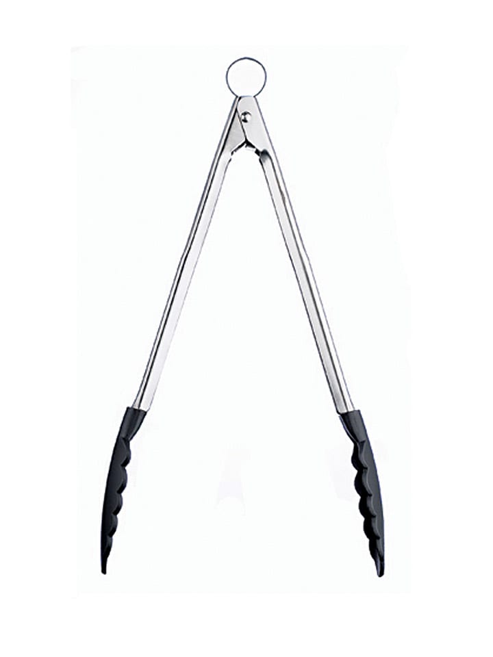 Küchenzange in Silber/ Schwarz - (L)30,5 cm