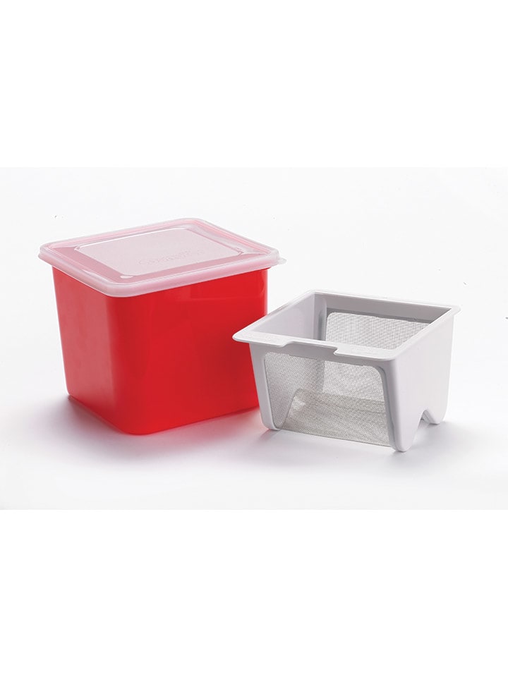 Joghurt- und Frischkäsebereiter in Rot - (B)13 x (H)12,3 x (T)13 cm