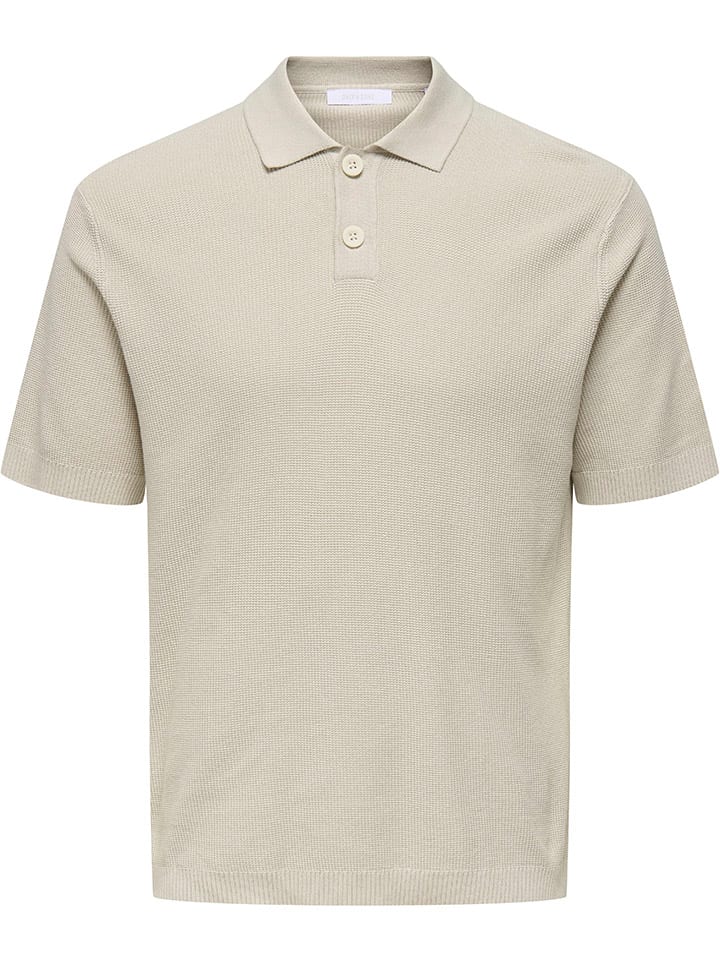 Koszulka polo "Tony" w kolorze beżowym