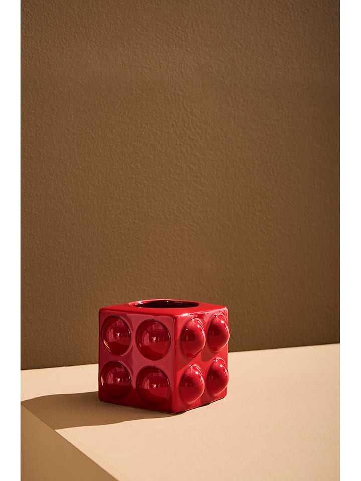 Wazon "Boo" w kolorze czerwonym - 15 x 15 cm
