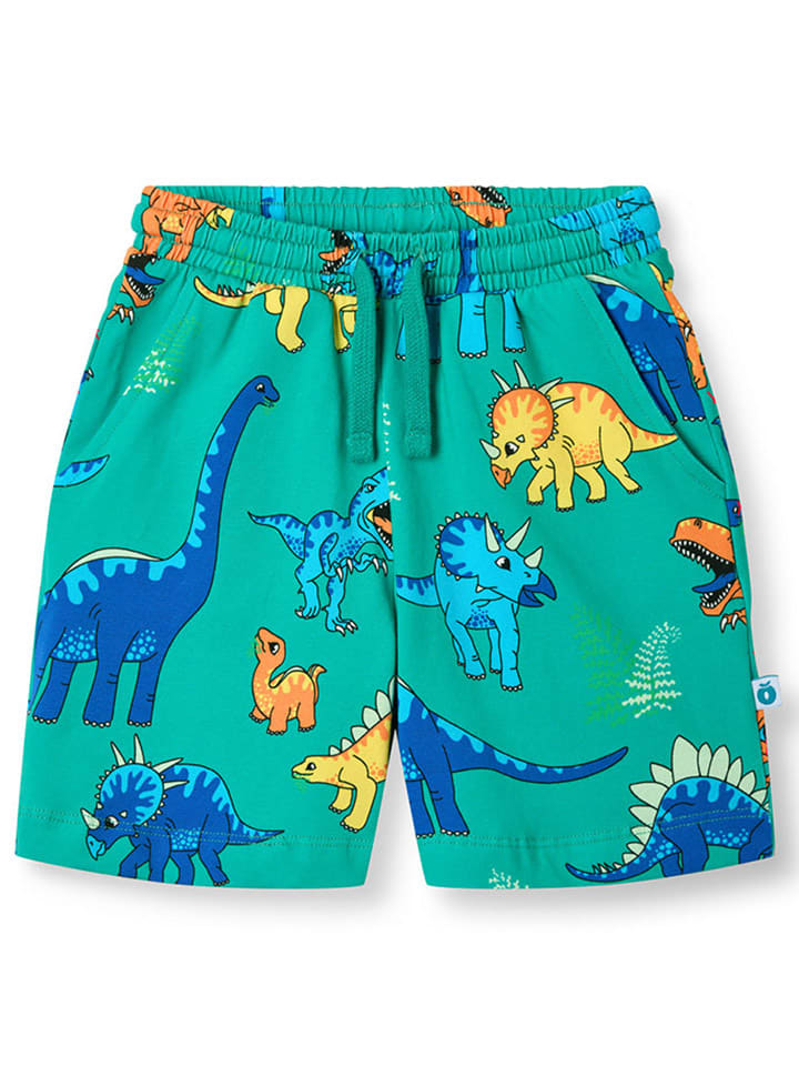 Szorty "Dinosaurs" w kolorze turkusowym ze wzorem