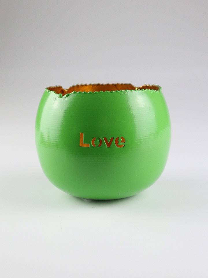 Świecznik "Love" w kolorze zielonym - Ø 12 cm