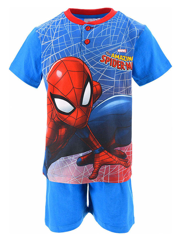 Pyjama "Spiderman" in Blau/ Rot
