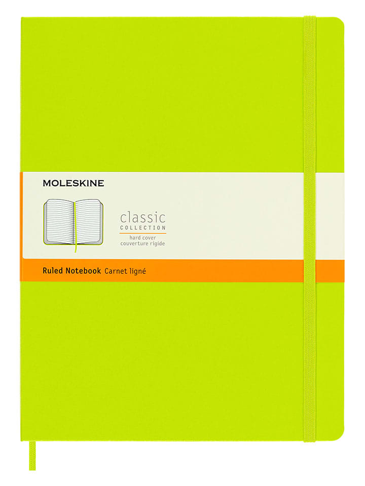 Liniertes Notizbuch in Limette - (B)19 x (H)25 cm