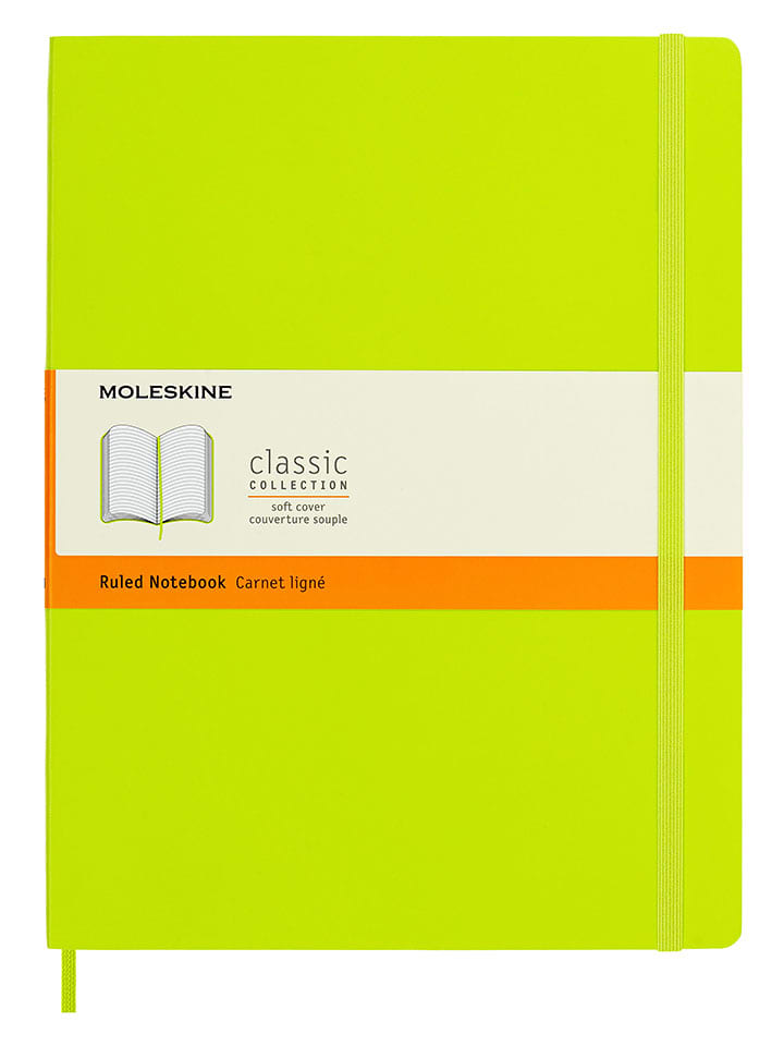Liniertes Notizbuch in Limette - (B)19 x (H)25 cm