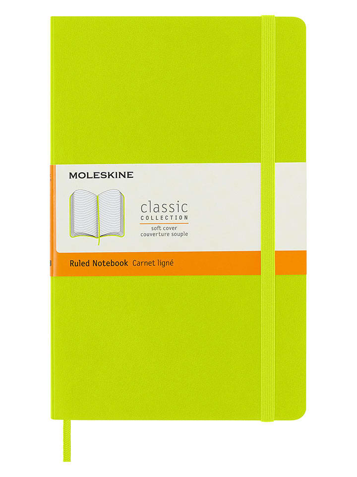 Liniertes Notizbuch in Limette - (B)13 x (H)21 cm