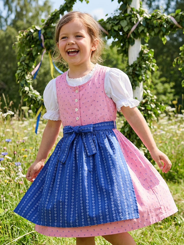 Dirndl in Rosa/ Blau