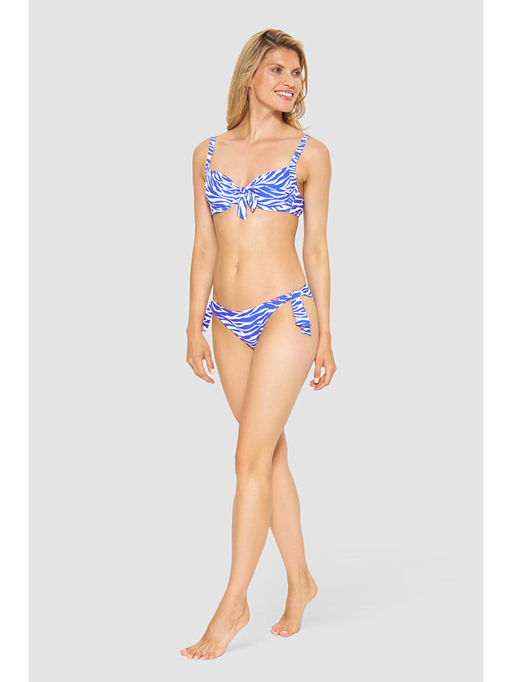 Bikini-Oberteil in Blau/ Weiß