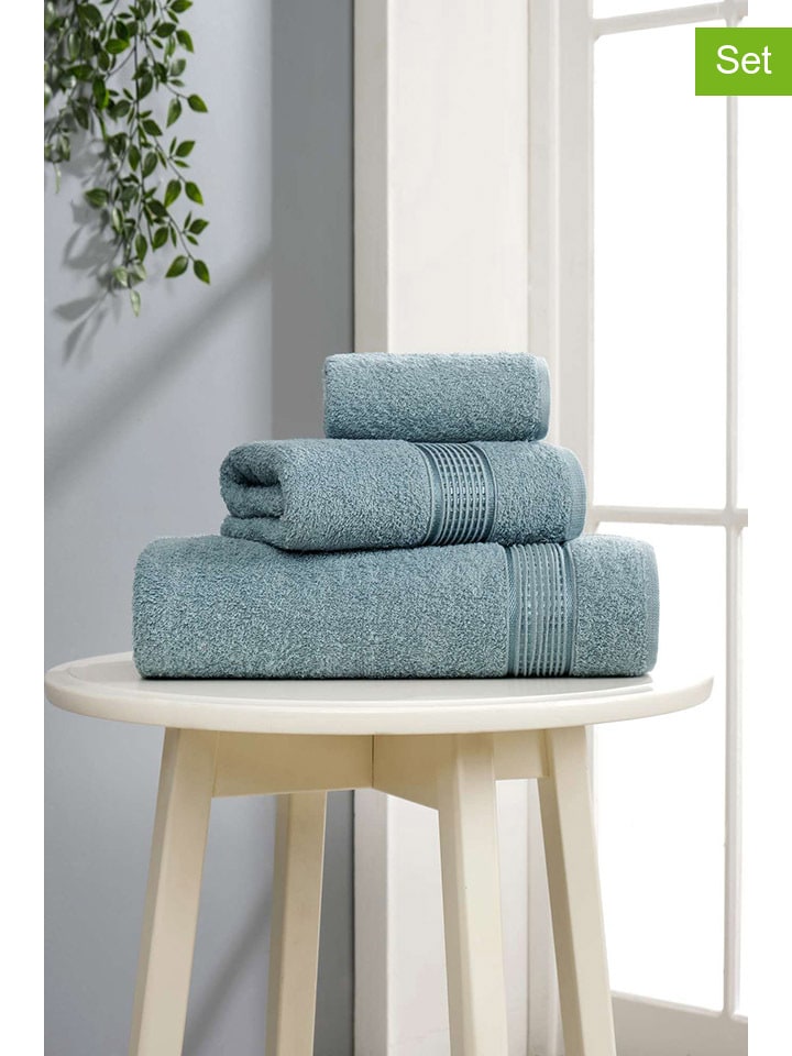 3tlg. Frottierwaren-Set "Ezgi" in Mint