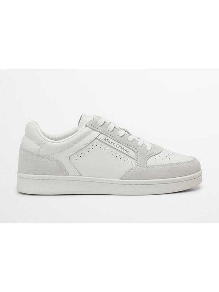 Skórzane sneakersy w kolorze biało-szarym