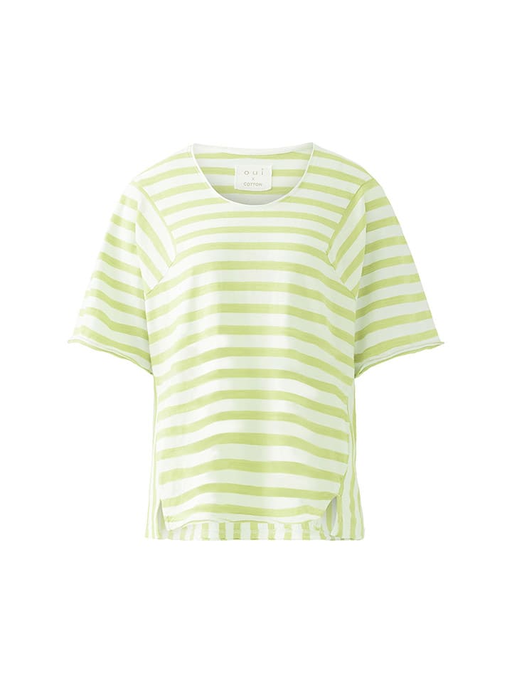 Shirt in Hellgrün/ Weiß
