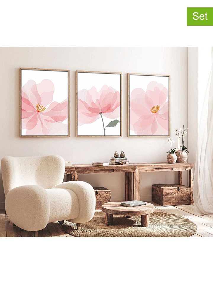 3-delige set: ingelijste kunstdrukken