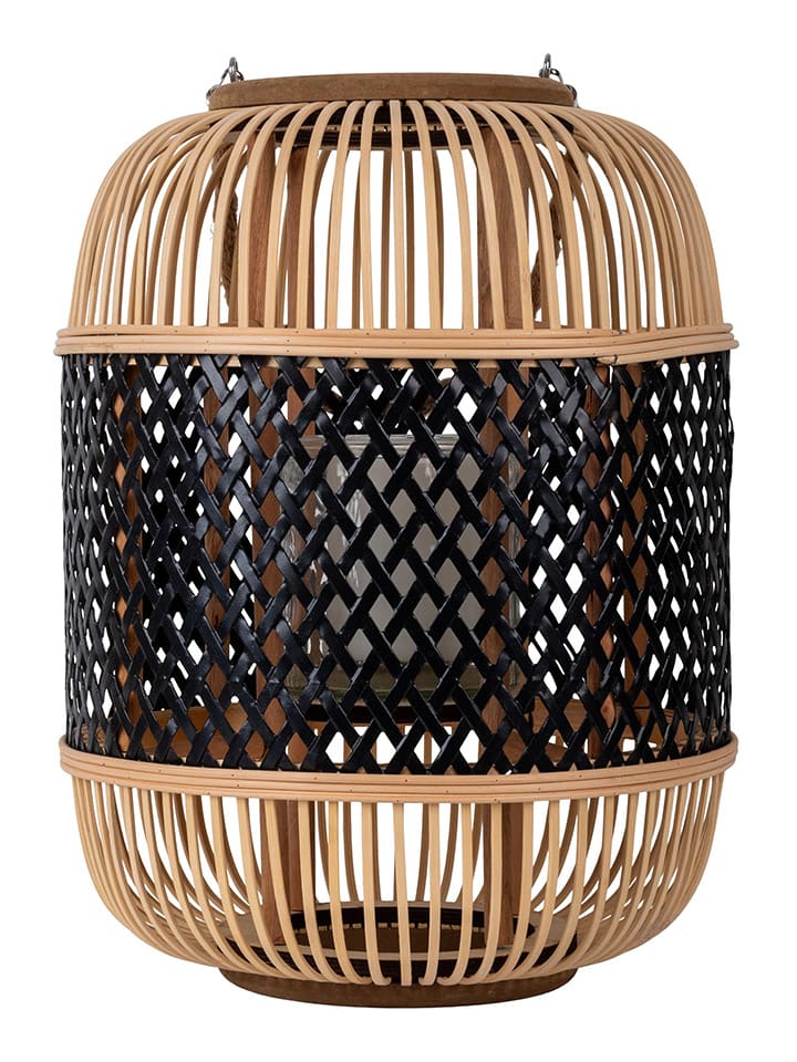 LED-Solarleuchte "Korbinian" in Beige/ Schwarz - (H)38 x Ø 27 cm