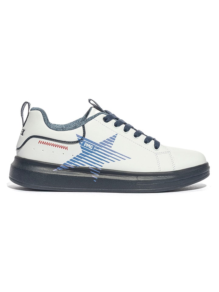 Leder-Sneakers "B&G Tween" in Weiß/ Blau