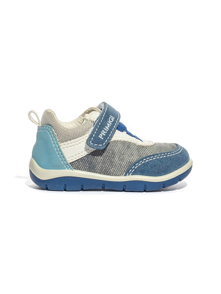 Leder-Sneakers "Kins" in Grau/ Blau