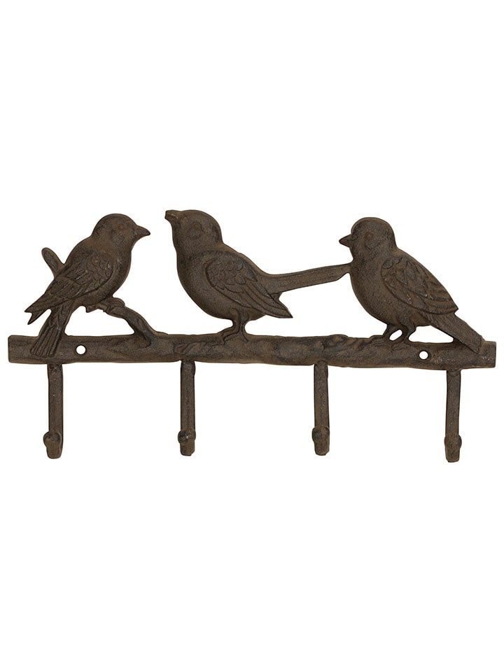 Hakenleiste ''Vögel'' in Braun - (B)34 x (H)17 x (T)4 cm