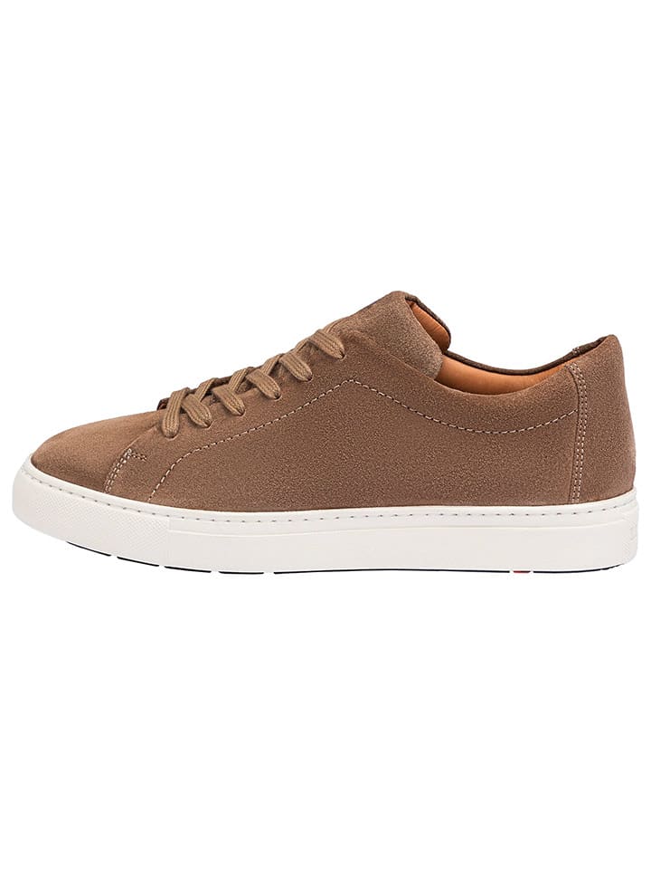 Leder-Sneakers in Hellbraun
