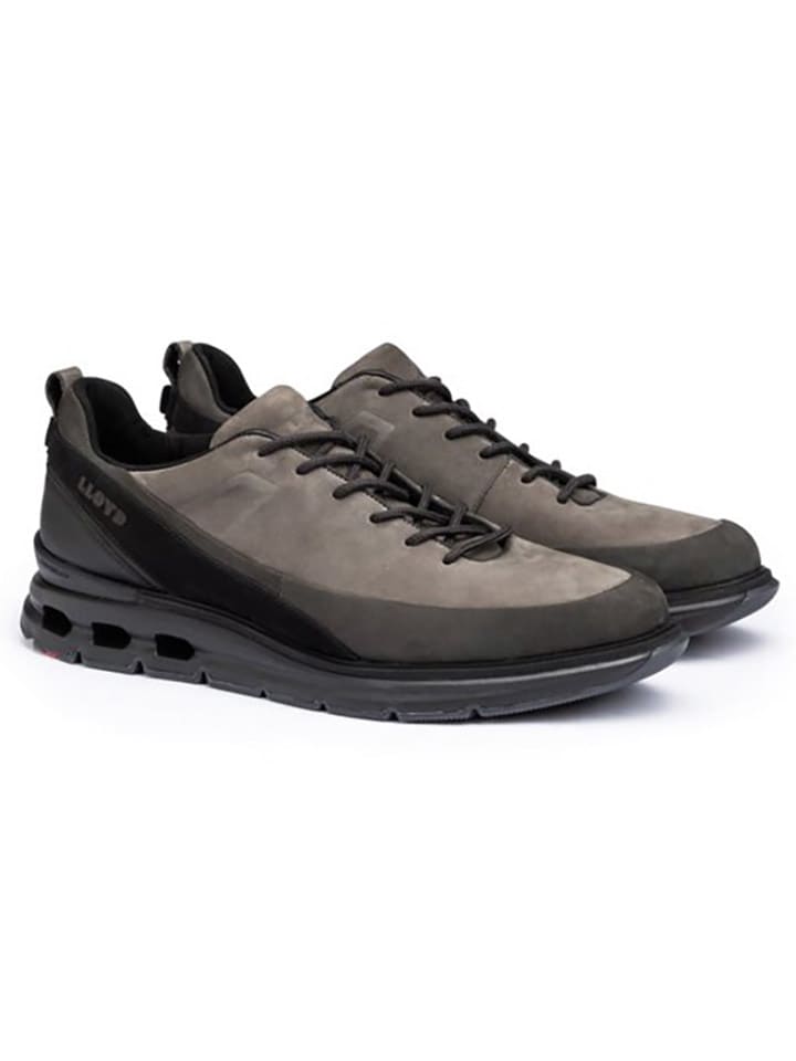 Leder-Sneakers "Marduk" in Taupe/ Schwarz