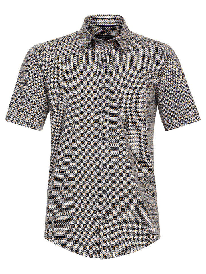 Hemd - Regular fit - in Orange/ Dunkelblau