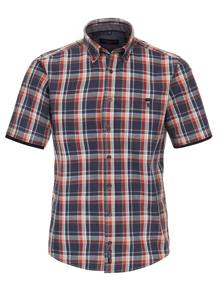 Hemd - Regular fit - in Dunkelblau/ Rot