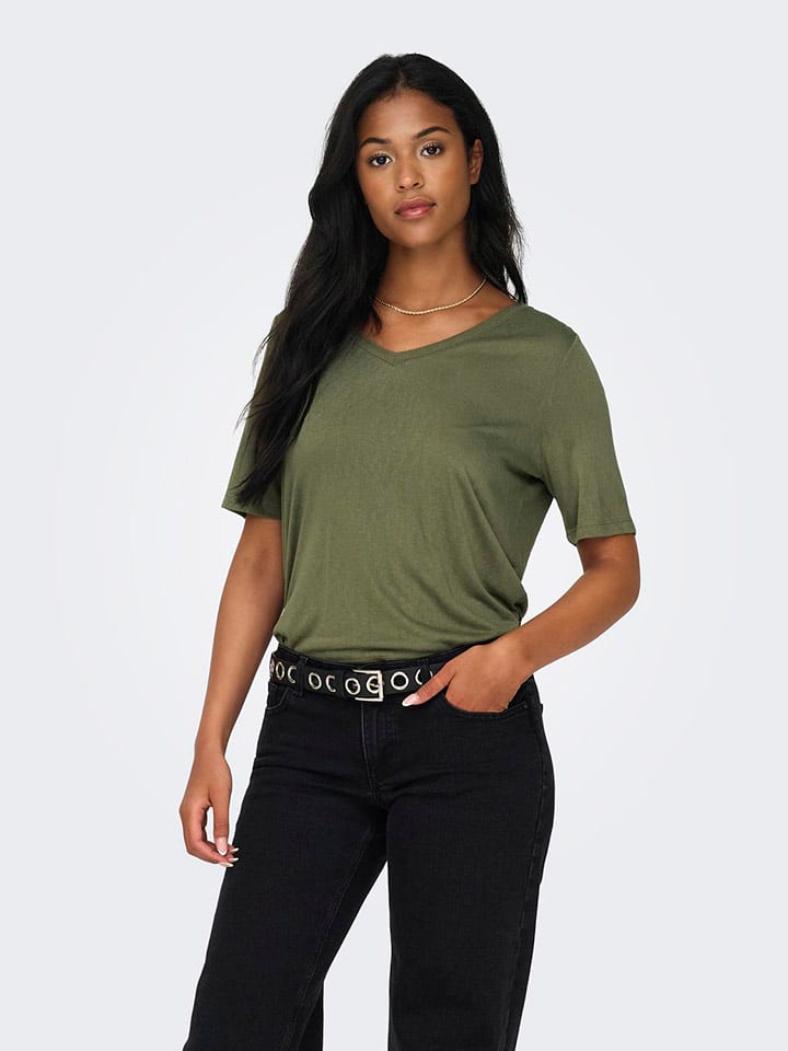 Koszulka "Elise" w kolorze khaki