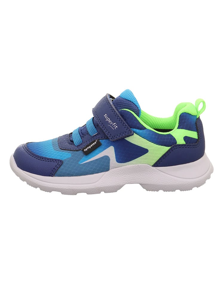 Leder-Sneakers "Rush" in Grün/ Hellblau/ Dunkelblau