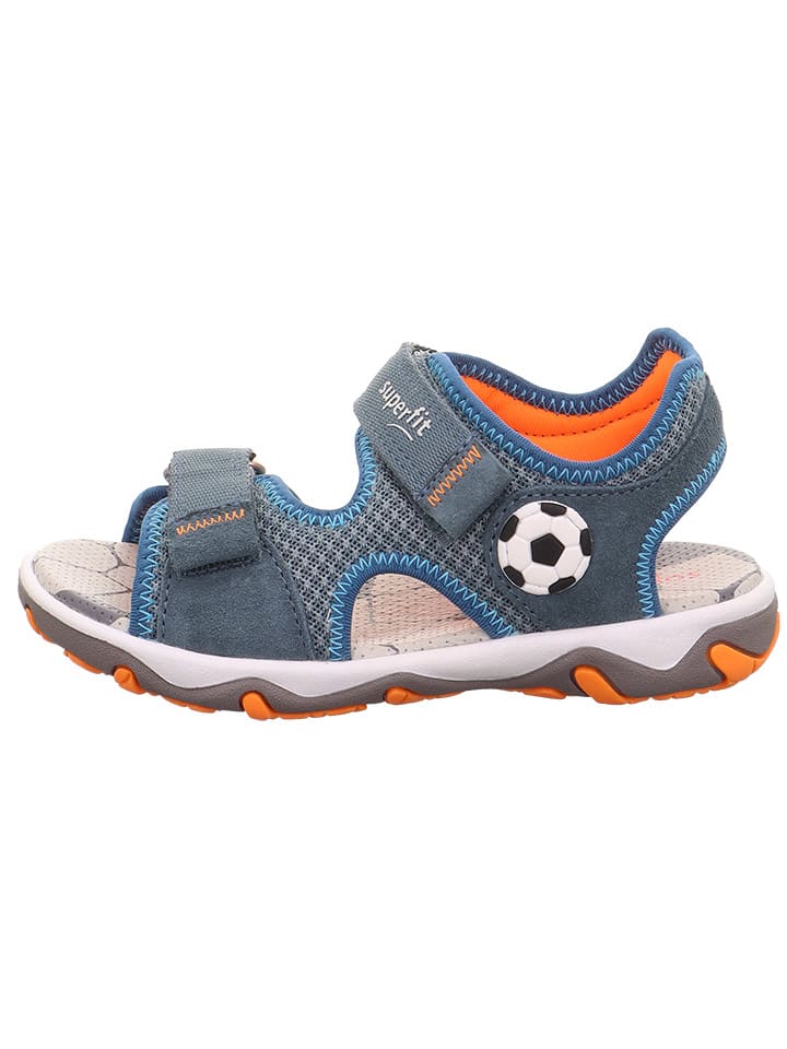 Leder-Sandalen "Mike 3.0" in Grau/ Blau/ Orange