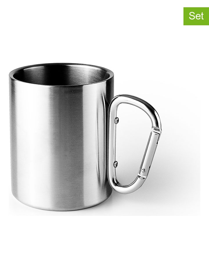Kubki (2 szt.) w kolorze srebrnym - 350 ml