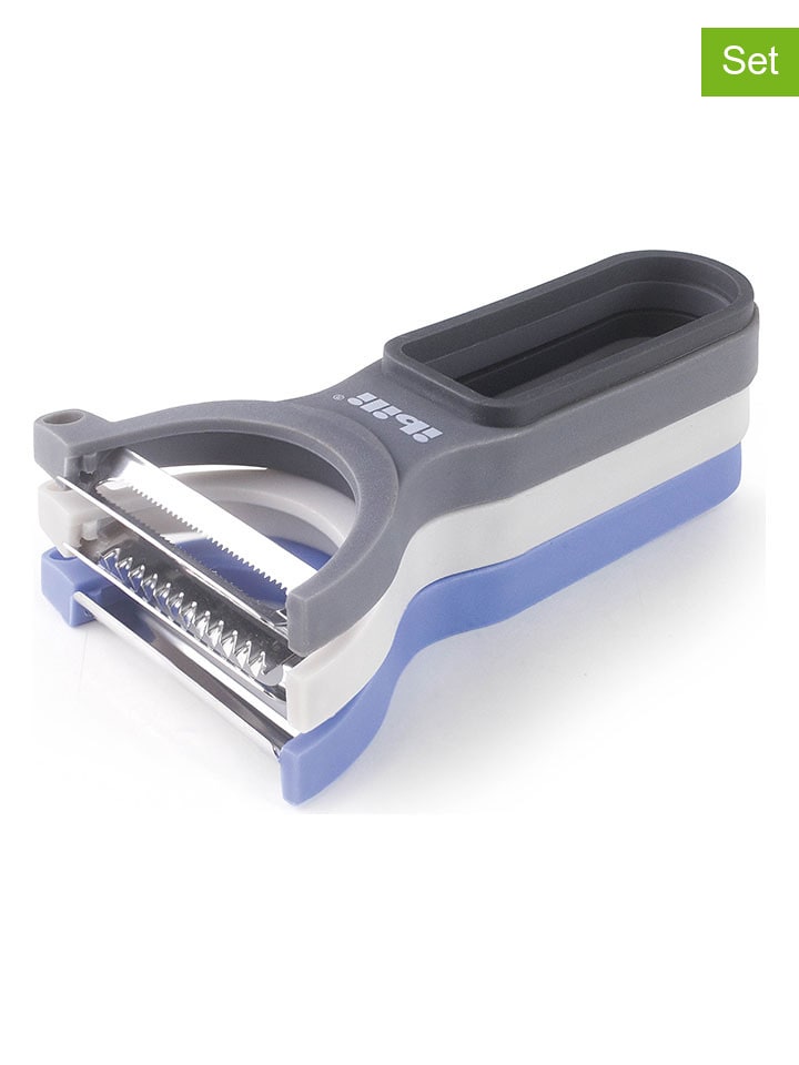 2-delige set: schillers grijs/wit/blauw - 2x 3 stuks
