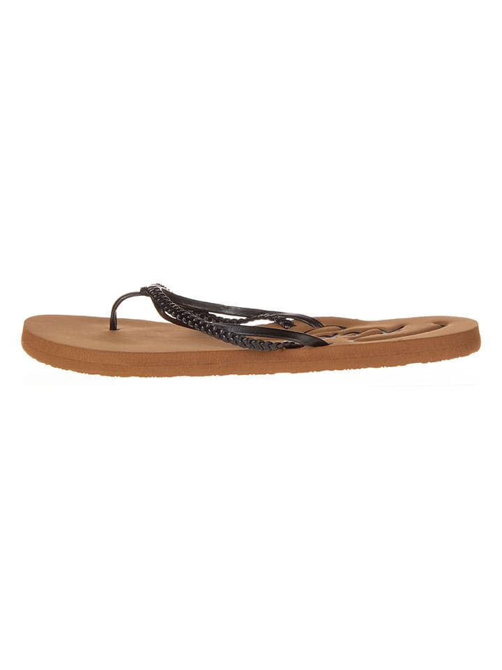 Teenslippers zwart/lichtbruin