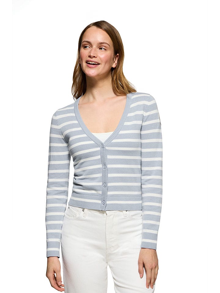 Vest lichtblauw/wit