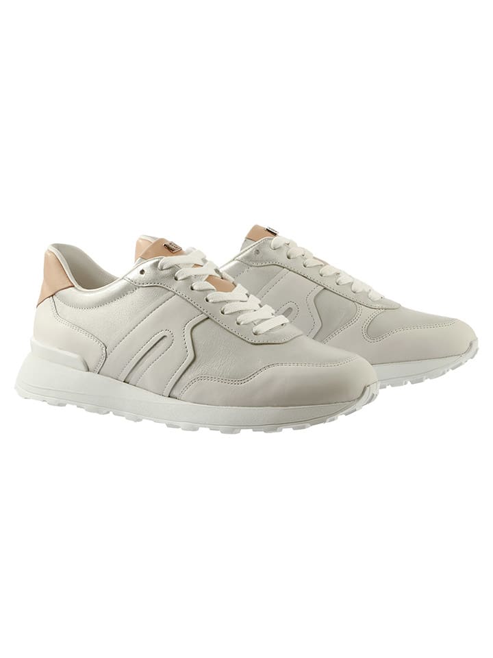 Leder-Sneakers in Beige