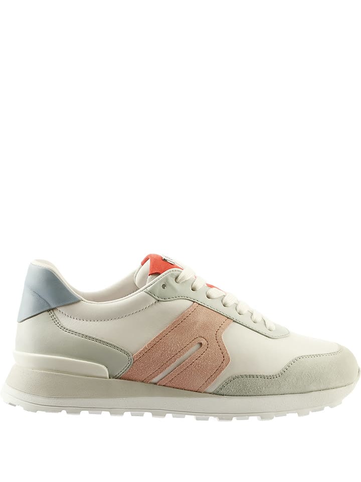 Leder-Sneakers "Tony" in Beige/ Hellblau
