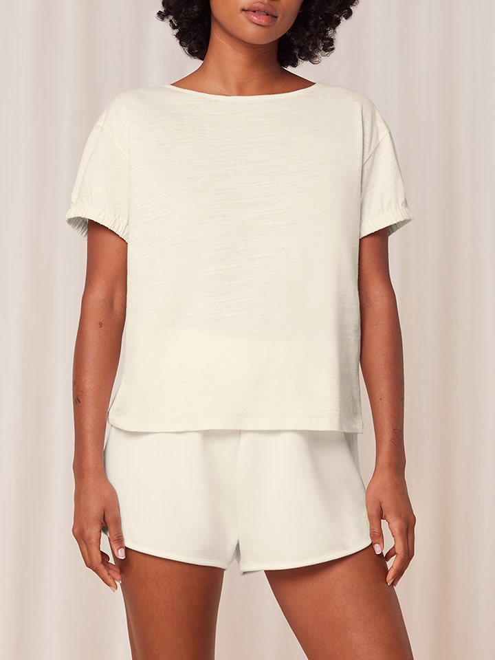 Pyjama-Oberteil in Creme