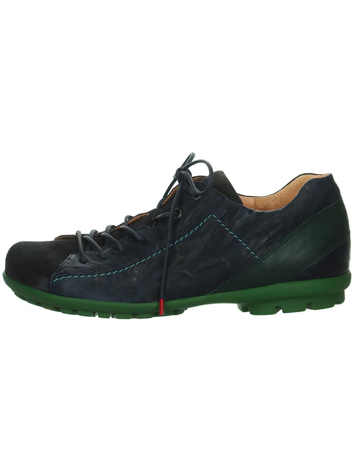 Leder-Sneakers in Dunkelblau