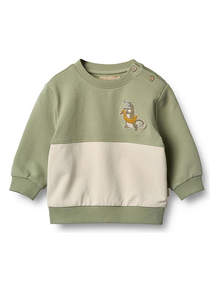 Bluza "Carly" w kolorze zielono-kremowym