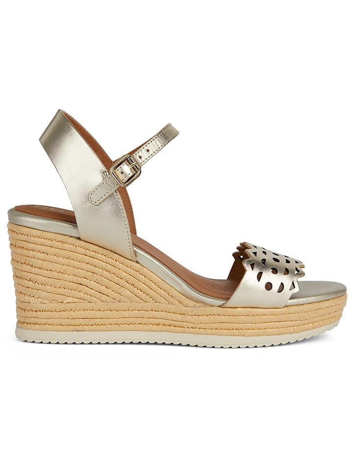 Leder-Keilsandaletten "Ponza" in Gold