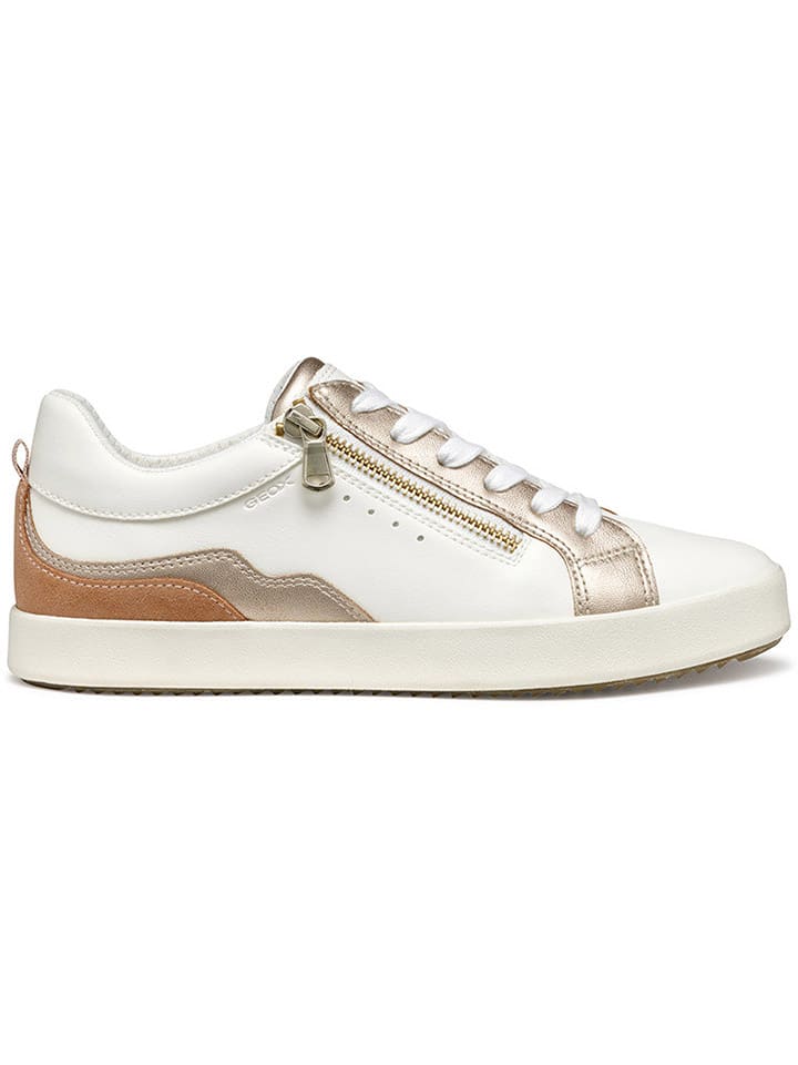 Leren sneakers "Blomiee" wit/lichtbruin