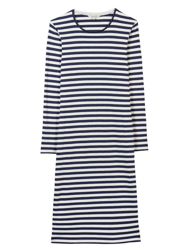 Jurk donkerblauw/wit