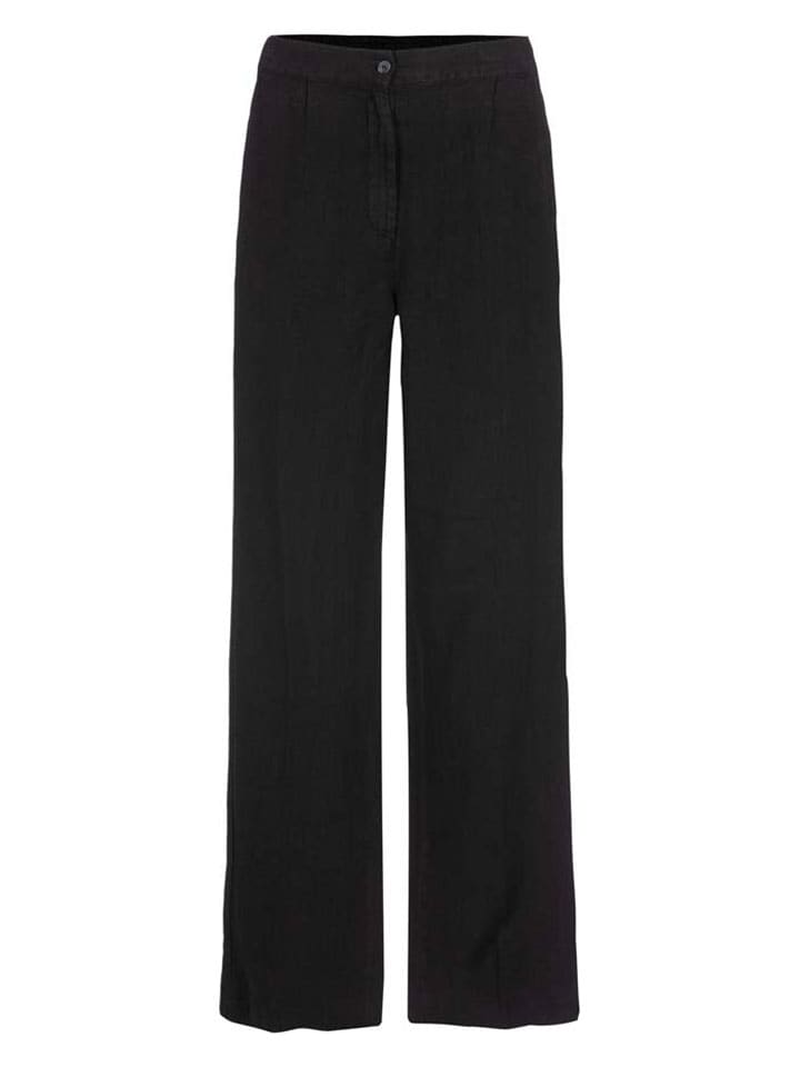 Leinen-Hose in Schwarz