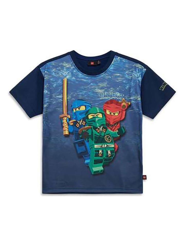 Shirt in Dunkelblau/ Bunt