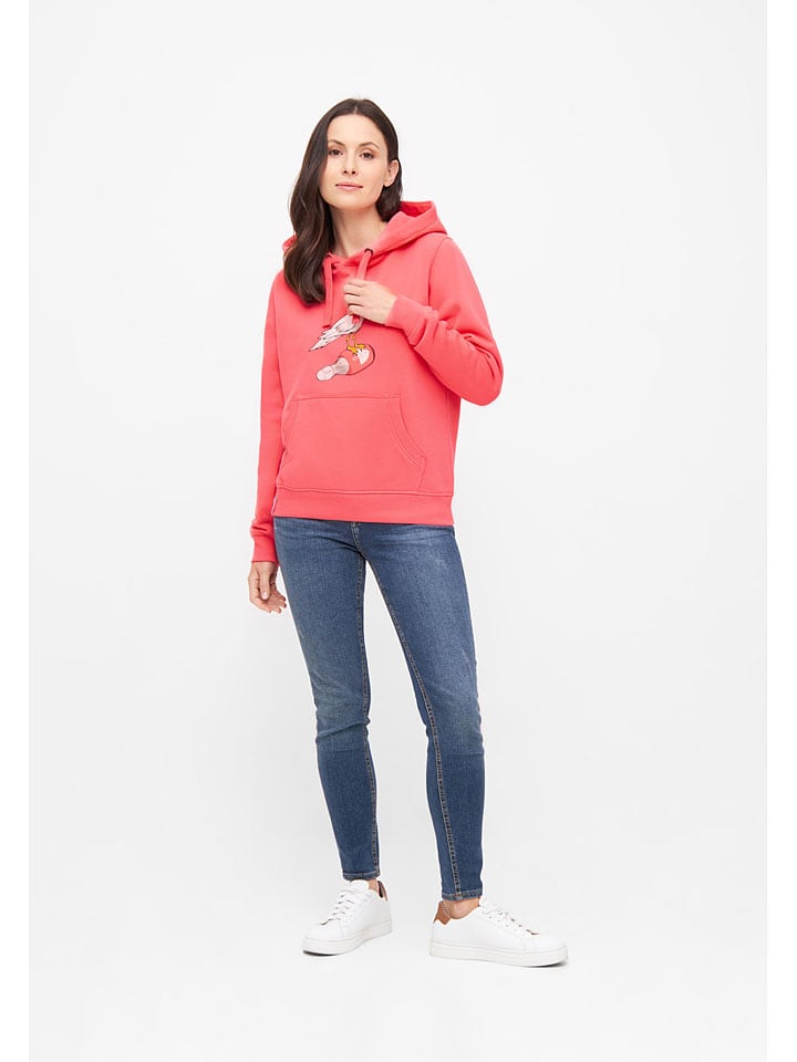 Hoodie in Koralle