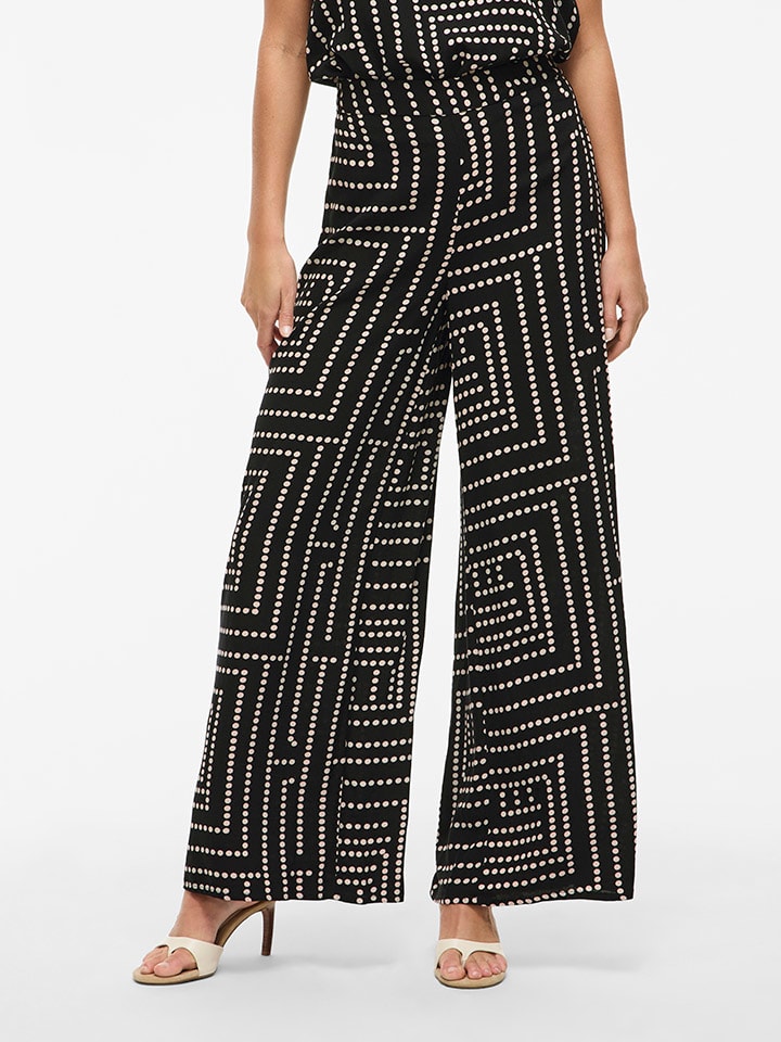 Broek zwart/beige