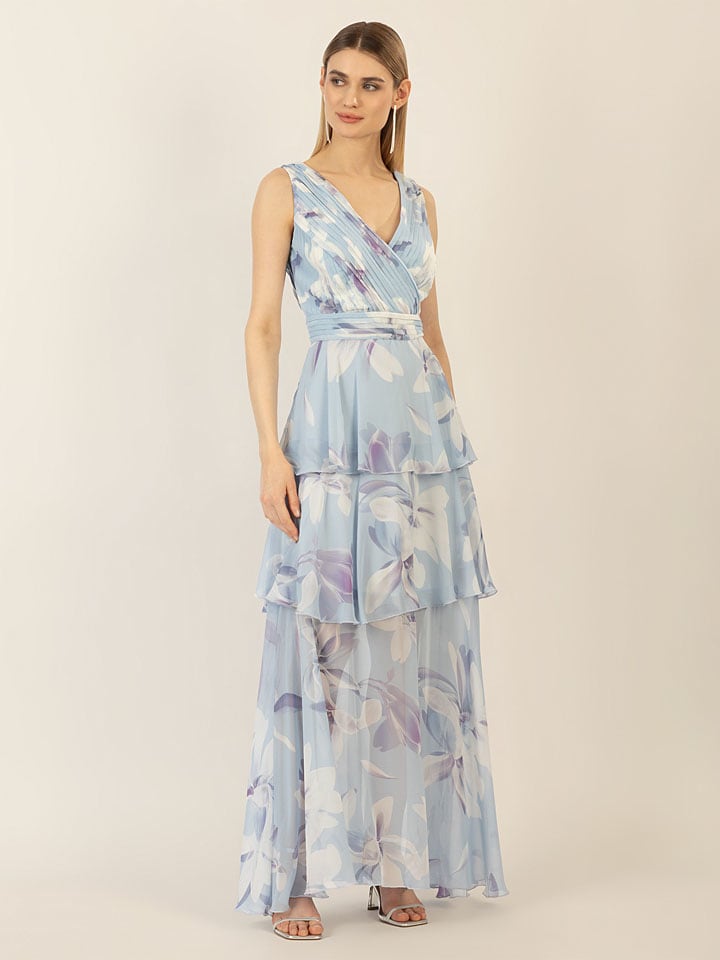 Kleid in Hellblau/ Bunt