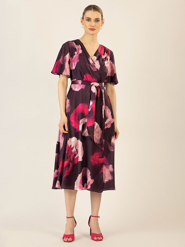 Kleid in Aubergine/ Pink