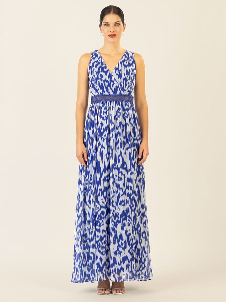 Kleid in Blau/ Weiß