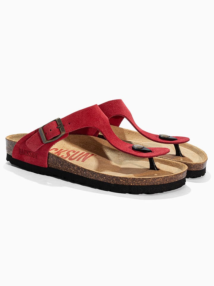 Leder-Zehentrenner "Singapore" in Rot