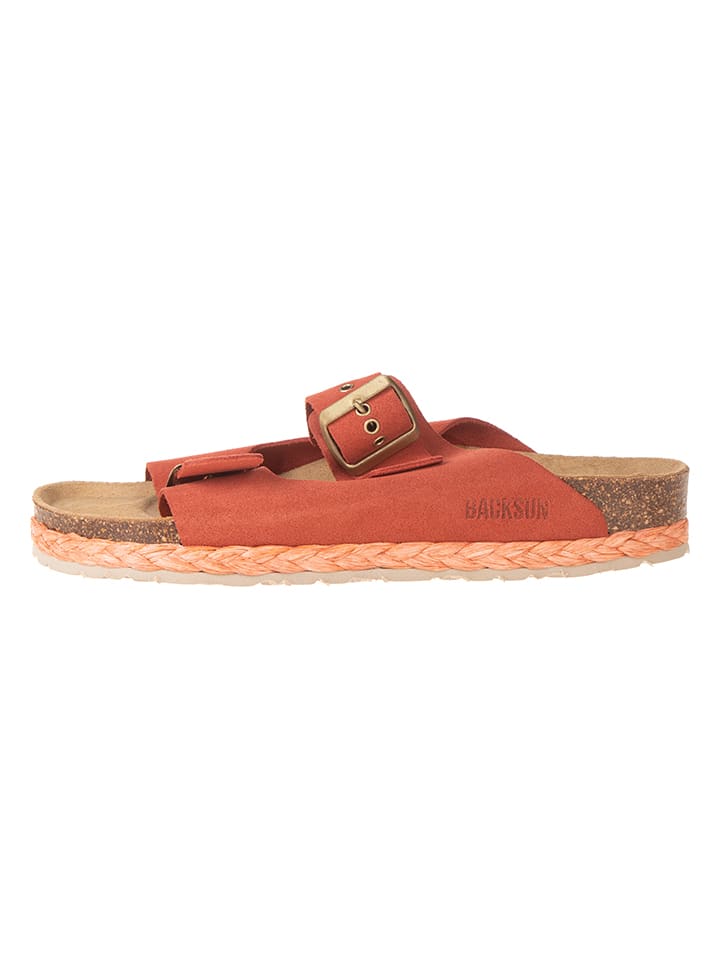Leren slippers "Bali" oranje